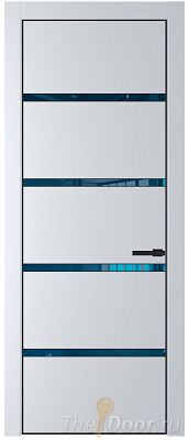 Дверь Profil Doors 23PE цвет Вайт (RAL 110 96 02) кромка Черный матовый RAL9005 стекло Зеркало Blue