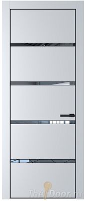 Дверь Profil Doors 23PE цвет Вайт (RAL 110 96 02) кромка Черный матовый RAL9005 стекло Зеркало