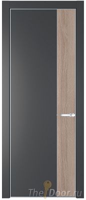 Дверь Profil Doors 24PE цвет Графит (Pantone 425С) кромка Серебро вставка Дуб Сонома Дверь Profil Doors 24PE цвет Графит (Pantone 425С) кромка Серебро вставка Дуб Сонома