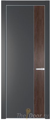 Дверь Profil Doors 24PE цвет Графит (Pantone 425С) кромка Серебро вставка Дуб Тобакко Дверь Profil Doors 24PE цвет Графит (Pantone 425С) кромка Серебро вставка Дуб Тобакко