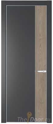 Дверь Profil Doors 24PE цвет Графит (Pantone 425С) кромка Серебро вставка Каштан Темный Дверь Profil Doors 24PE цвет Графит (Pantone 425С) кромка Серебро вставка Каштан Темный