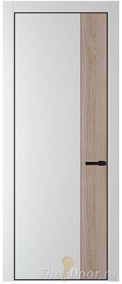 Дверь Profil Doors 24PE цвет Крем Вайт (RAL 120-02) кромка Черный матовый RAL9005 вставка Дуб Сонома
