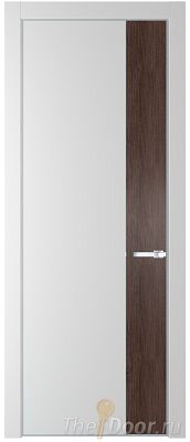 Дверь Profil Doors 24PE цвет Крем Вайт (RAL 120-02) кромка Серебро вставка Дуб Тобакко