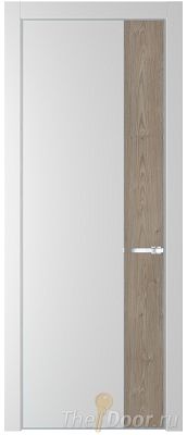 Дверь Profil Doors 24PE цвет Крем Вайт (RAL 120-02) кромка Серебро вставка Каштан Темный