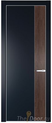 Дверь Profil Doors 24PE цвет Нэви Блу (RAL 7016) кромка Серебро вставка Дуб Тобакко Дверь Profil Doors 24PE цвет Нэви Блу (RAL 7016) кромка Серебро вставка Дуб Тобакко