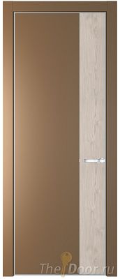 Дверь Profil Doors 24PE цвет Перламутр золото кромка Серебро вставка Каштан Светлый