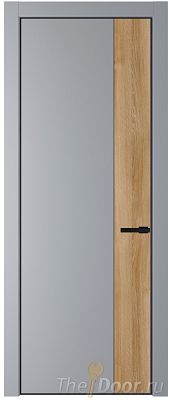 Дверь Profil Doors 24PE цвет Смоки (RAL 870-02) кромка Черный матовый RAL9005 вставка Дуб Карамель