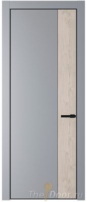 Дверь Profil Doors 24PE цвет Смоки (RAL 870-02) кромка Черный матовый RAL9005 вставка Каштан Светлый