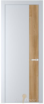 Дверь Profil Doors 24PE цвет Вайт (RAL 110 96 02) кромка Серебро вставка Дуб Карамель