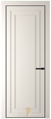 Дверь Profil Doors 26PE цвет Перламутр белый кромка Черный матовый RAL9005