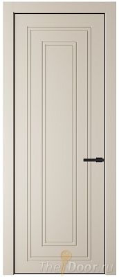 Дверь Profil Doors 28PE цвет Кремовая Магнолия (RAL 120-04) кромка Черный матовый RAL9005