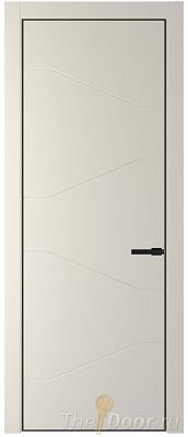 Дверь Profil Doors 2PE цвет Кремовая Магнолия (RAL 120-04) кромка Черный матовый RAL9005