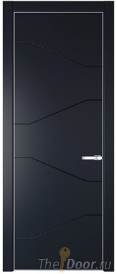 Дверь Profil Doors 2PE цвет Нэви Блу (RAL 7016) кромка Серебро
