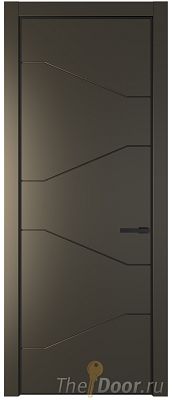 Дверь Profil Doors 2PE цвет Перламутр бронза кромка Черный матовый RAL9005