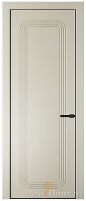 Дверь Profil Doors 34PE цвет Перламутр белый кромка Черный матовый RAL9005