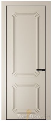 Дверь Profil Doors 35PE цвет Кремовая Магнолия (RAL 120-04) кромка Черный матовый RAL9005