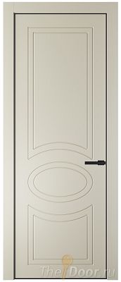 Дверь Profil Doors 36PE цвет Перламутр белый кромка Черный матовый RAL9005