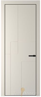 Дверь Profil Doors 3PE цвет Кремовая Магнолия (RAL 120-04) кромка Черный матовый RAL9005