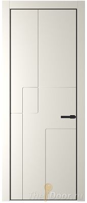 Дверь Profil Doors 3PE цвет Перламутр белый кромка Черный матовый RAL9005