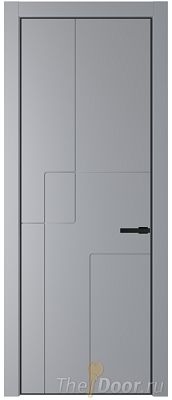 Дверь Profil Doors 3PE цвет Смоки (RAL 870-02) кромка Черный матовый RAL9005