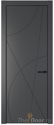 Дверь Profil Doors 4PE цвет Графит (Pantone 425С) кромка Черный матовый RAL9005