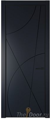 Дверь Profil Doors 4PE цвет Нэви Блу (RAL 7016) кромка Черный матовый RAL9005