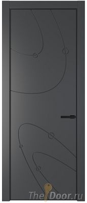 Дверь Profil Doors 5PE цвет Графит (Pantone 425С) кромка Черный матовый RAL9005