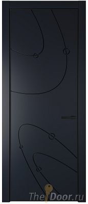 Дверь Profil Doors 5PE цвет Нэви Блу (RAL 7016) кромка Черный матовый RAL9005