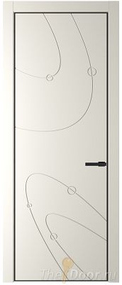 Дверь Profil Doors 5PE цвет Перламутр белый кромка Черный матовый RAL9005