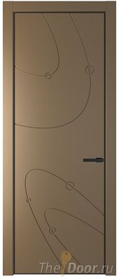 Дверь Profil Doors 5PE цвет Перламутр золото кромка Черный матовый RAL9005