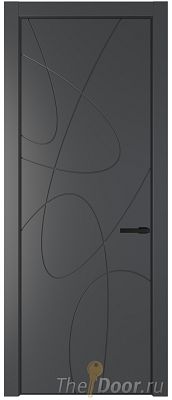 Дверь Profil Doors 6PE цвет Графит (Pantone 425С) кромка Черный матовый RAL9005