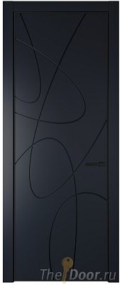 Дверь Profil Doors 6PE цвет Нэви Блу (RAL 7016) кромка Черный матовый RAL9005