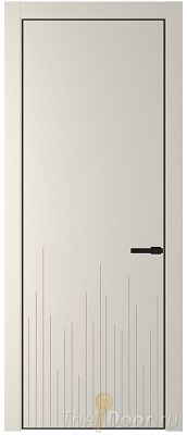 Дверь Profil Doors 7PE цвет Кремовая Магнолия (RAL 120-04) кромка Черный матовый RAL9005
