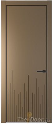 Дверь Profil Doors 7PE цвет Перламутр золото кромка Черный матовый RAL9005