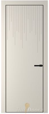 Дверь Profil Doors 8PE цвет Кремовая Магнолия (RAL 120-04) кромка Черный матовый RAL9005