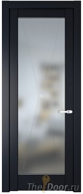Дверь Profil Doors 1.1.2PM цвет Нэви Блу (RAL 7016) стекло Матовое