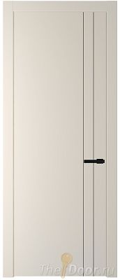 Дверь Profil Doors 12PW цвет Кремовая Магнолия (RAL 120-04) молдинг Черный матовый