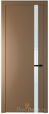 Дверь Profil Doors 18PW цвет Блэк стекло Lacobel Белый лак молдинг Черный матовый