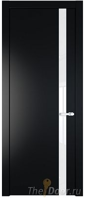 Дверь Profil Doors 18PW цвет Блэк стекло Lacobel лак Классик молдинг Серебро