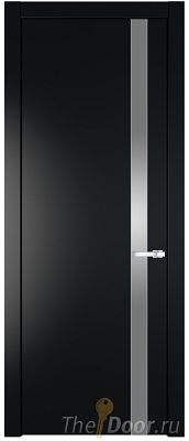 Дверь Profil Doors 18PW цвет Блэк стекло Lacobel Серебро Матлак молдинг Серебро