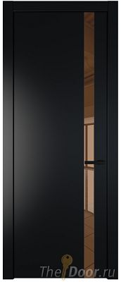 Дверь Profil Doors 18PW цвет Блэк стекло Зеркало Bronza молдинг Черный матовый
