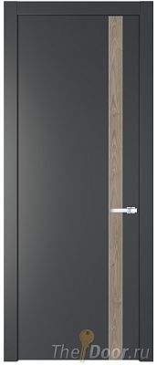 Дверь Profil Doors 18PW цвет Графит (Pantone 425С) вставка Каштан Темный молдинг Серебро Дверь Profil Doors 18PW цвет Графит (Pantone 425С) вставка Каштан Темный молдинг Серебро