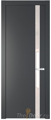 Дверь Profil Doors 18PW цвет Графит (Pantone 425С) стекло Lacobel Перламутровый лак молдинг Серебро