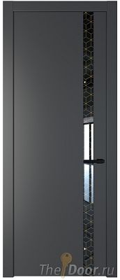 Дверь Profil Doors 18PW цвет Графит (Pantone 425С) стекло Лоран узор золото молдинг Черный матовый Дверь Profil Doors 18PW цвет Графит (Pantone 425С) стекло Лоран узор золото молдинг Черный матовый
