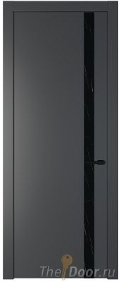 Дверь Profil Doors 18PW цвет Графит (Pantone 425С) стекло Неро мрамор молдинг Черный матовый