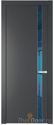 Дверь Profil Doors 18PW цвет Графит (Pantone 425С) стекло Зеркало Blue молдинг Серебро