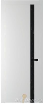 Дверь Profil Doors 18PW цвет Крем Вайт (RAL 120-02) стекло Неро мрамор молдинг Черный матовый