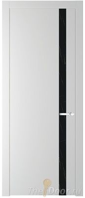 Дверь Profil Doors 18PW цвет Крем Вайт (RAL 120-02) стекло Неро мрамор молдинг Серебро