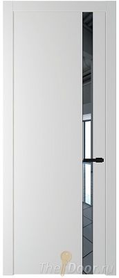 Дверь Profil Doors 18PW цвет Крем Вайт (RAL 120-02) стекло Зеркало молдинг Черный матовый