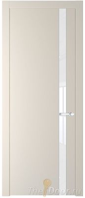Дверь Profil Doors 18PW цвет Кремовая Магнолия (RAL 120-04) стекло Lacobel лак Классик молдинг Серебро